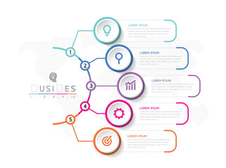 Fototapete - Vector business Presentation Connecting Steps Infographic Template