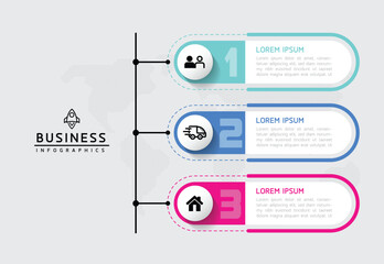 Fototapete - Vector business Presentation Connecting Steps Infographic Template