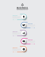 Fototapete - Vector business Presentation Connecting Steps Infographic Template