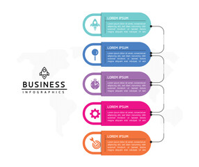Fototapete - Vector business Presentation Connecting Steps Infographic Template