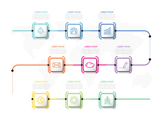 Fototapete - Vector business Presentation Connecting Steps Infographic Template