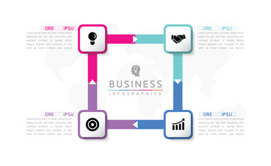 Fototapete - Vector business Presentation Connecting Steps Infographic Template