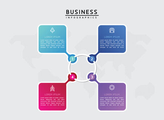 Fototapete - Vector business Presentation Connecting Steps Infographic Template