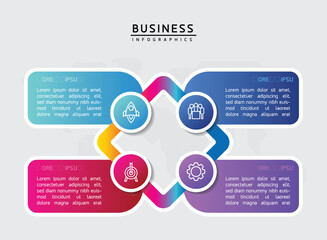 Fototapete - Vector business Presentation Connecting Steps Infographic Template