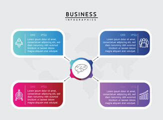 Fototapete - Vector business Presentation Connecting Steps Infographic Template