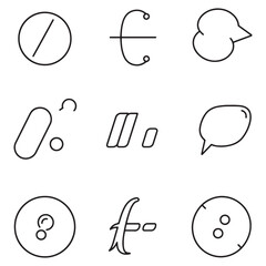 Leinwandbilder - Simple line art icon set illustrating communication and abstract modern graphics