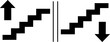 © Ninja in Pajamas - Stairs up, stairs down icon. Stairway direction information symbol. Sign navigation staircase vector. Vector Illustration. EPS 10