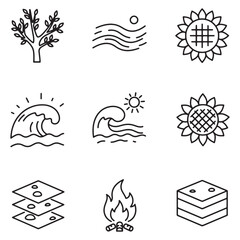 Leinwandbilder - Vector illustration of nature elements and icons for design and decorative purposes