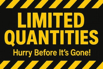 Leinwandbilder - Bold yellow text on a black background with diagonal caution stripes, featuring the message 