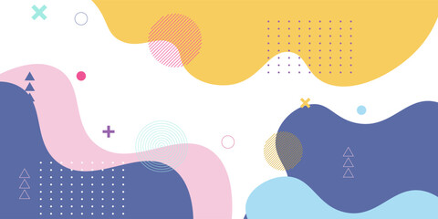 Poster - Abstract memphis background. Fluid shapes composition. Vector illustration