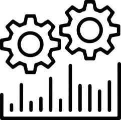 Poster - Two interconnected gears above a rising bar graph representing business growth and mechanical processes