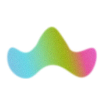 Abstract gradient shape with wavy outline on a black background space