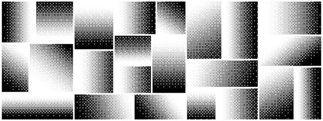 Poster - Pixel dissolve mosaic fade pattern with dot texture and digital art effects. Abstract geometric grid transformation for techno backgrounds or web compositions. Gradient data fragments fractured cube.