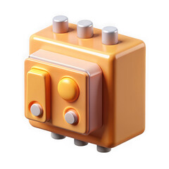 Aufkleber - Orange retro electronic device isolated on transparent background