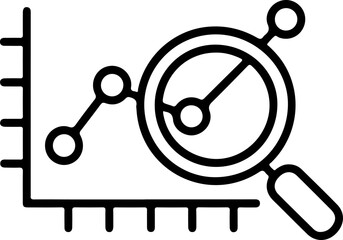 Poster - Magnifying glass examining upward trending line graph with data points and grid lines