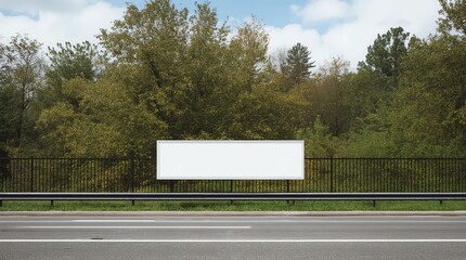 blank white banner for advertisement on the city street