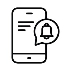 Poster - Mobile Notification Icon with Bell on White Background Representing Alerts and Reminders in a Modern Style