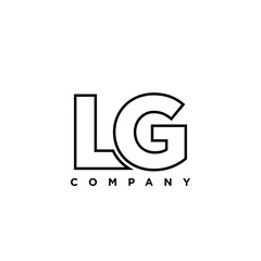 Aufkleber - Letter L and G, LG logo design template. Minimal monogram initial based logotype.