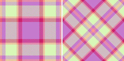 Poster - Pastel plaid pattern set. Textile design with pink, purple, and green hues. Ideal for fashion, crafts, backgrounds, and vibrant seasonal themes.