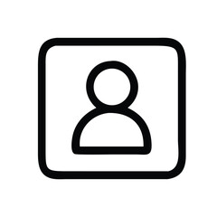 Poster - User Profile Icon in Square Frame Vector Illustration on White Background, Person Account Symbol Design
