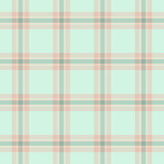 Aufkleber - Elegant pastel plaid pattern in mint, peach and cream. Timeless design ideal for backgrounds, textiles, crafts, and web design. Soft, calming, versatile.