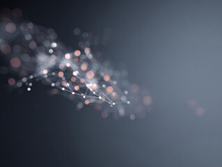 Poster - Abstract network background. Glowing nodes connected by lines, symbolizing connection, data, or technology. Perfect for presentations and web design projects.