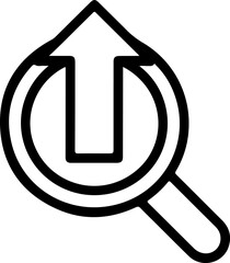 Poster - Magnifying glass with upward arrow symbol representing growth and search success