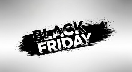 Poster - Black Friday text on a grunge black brush stroke background image