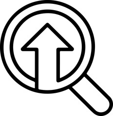 Poster - Magnifying glass with upward arrow icon representing search growth and improvement