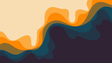 Poster - Colorful abstract wave background with curved lines and summer-inspired vector design