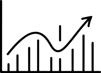 Poster - Hand drawn line graph showing upward trend and bar chart elements