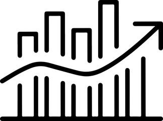 Poster - Growing business chart with upward trend arrow and rising bar graph