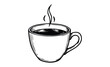 © Vlad - Hand-drawn coffee cup illustration with steam and bold lines. Vector retro hand drawn illustration.