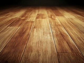 Poster - Detailed Wooden Floor Texture in 2D Perspective Illustration