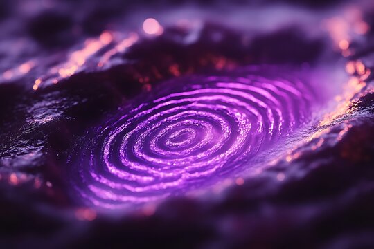 Abstract purple concentric circles illustration with a futuristic and modern design aesthetic