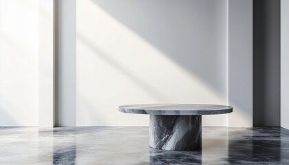 Fototapete - Luxurious Marble Table Studio Bg For Product Display With Copy Space, Ideal For Showcasing Content And Advertising Products On Websites. Rendering Included.