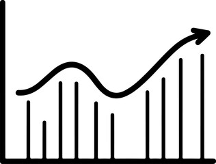 Poster - Hand drawn line graph showing upward trend with bar chart elements