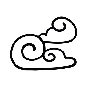 Hand Drawn Cloud Icon Vector Illustration. Simple doodle of fluffy clouds brings joy to children as they imagine their shapes