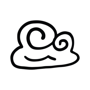 Hand Drawn Cloud Icon Vector Illustration. Simple doodle of fluffy clouds brings joy to children as they imagine their shapes