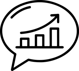 Poster - Speech bubble with upward trending bar graph symbolizing business growth and positive communication