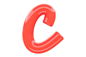 Poster - Vibrant smooth tube 3D letter C. High quality 3D rendering modern alphabet design for kids & fun projects.