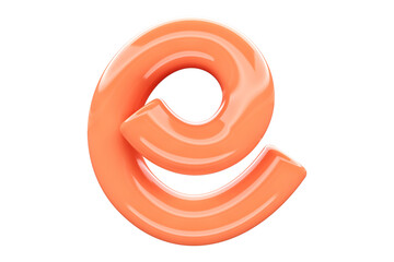 Poster - 3D Glossy candy alphabet letter e. High quality 3D rendering single-line font design element.