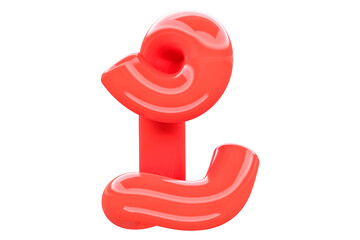 Poster - Cute candy letter L. High quality 3D rendering playful bright font with glossy jelly look.