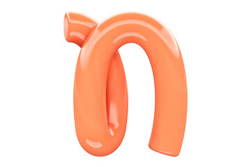Poster - Colorful letter N. High quality 3D rendering vibrant typography with soft plastic effect.