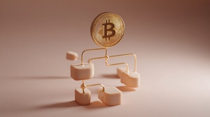 Poster - Bitcoin coin resting on a block of ice illustrating the concept of risk and volatility in digital currency investments