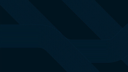 Poster - Dark Blue Abstract Background with Glowing Lines and Digital Light Effects