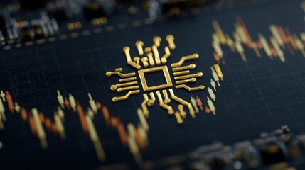 Poster - Shining gold bitcoin symbolizing financial innovation and technology in pattern recognition engine concepts
