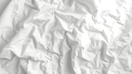 Poster - Crisp White Fabric Texture with Subtle Wrinkles and Folds Creates a Soft and Inviting Visual Background