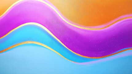 Poster - Abstract waves of vivid colors with gold accents creating a vibrant artistic expression and dynamic visual flow in the background