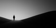 © Kateryna - black and white minimalist photo with a black and white background, silhouette of a man
